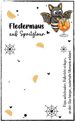 Fledermaus Franky – Leuchtender Glasmarkierer mit LED | 3D Druck | Halloween & Herbst Gastgeschenk