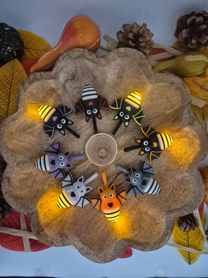 Fledermaus Franky – Leuchtender Glasmarkierer mit LED | 3D Druck | Halloween & Herbst Gastgeschenk