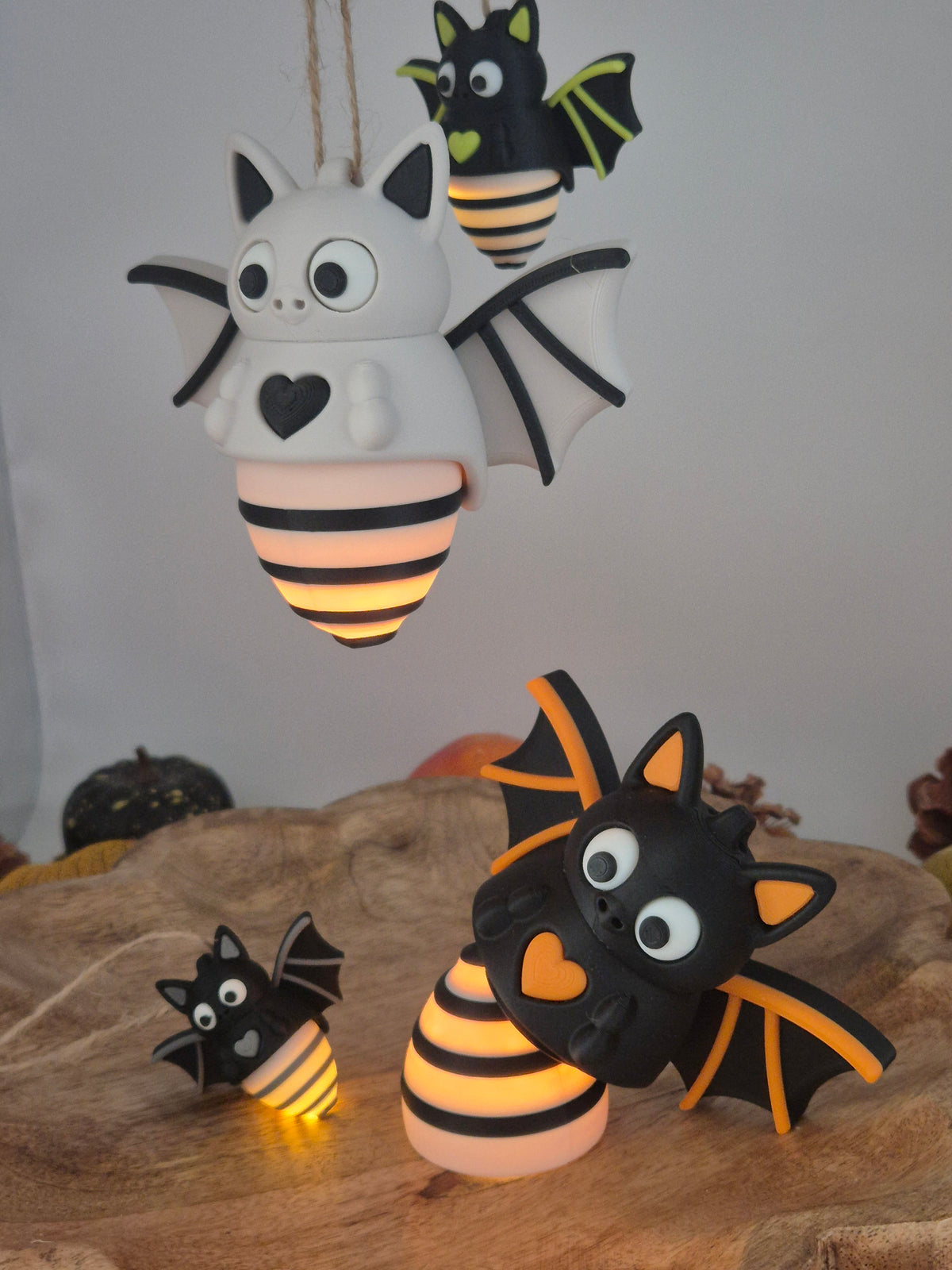 Fledermaus Franky – Leuchtender Halloween Anhänger | 3D Druck | Herbst & Party Deko