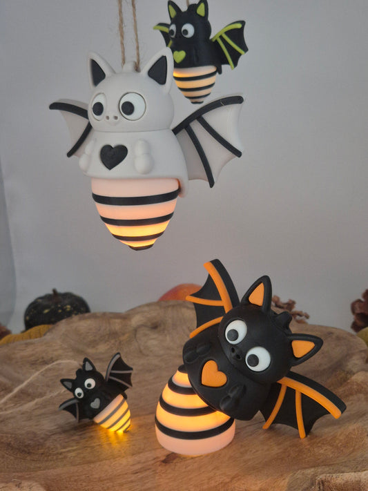 Fledermaus Franky – Leuchtender Halloween Anhänger | 3D Druck | Herbst & Party Deko