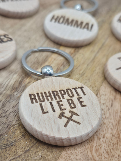 Ruhrpott-Schlüsselanhänger aus Holz