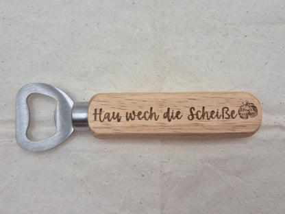 Holz Flaschenöffner mit Gravur & Wunschtext – Personalisiertes Geschenk für jeden Anlass