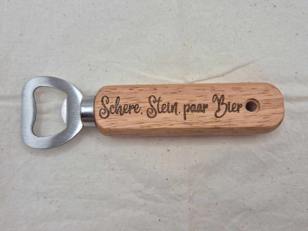 Holz Flaschenöffner mit Gravur & Wunschtext – Personalisiertes Geschenk für jeden Anlass