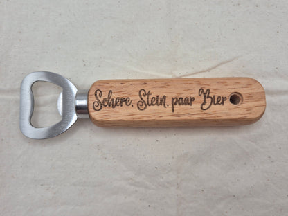 Holz Flaschenöffner mit Gravur & Wunschtext – Personalisiertes Geschenk für jeden Anlass