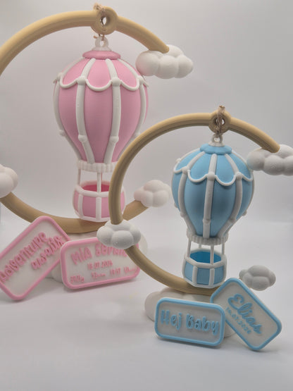 Heißluftballon personalisiert – Geschenk zur Geburt