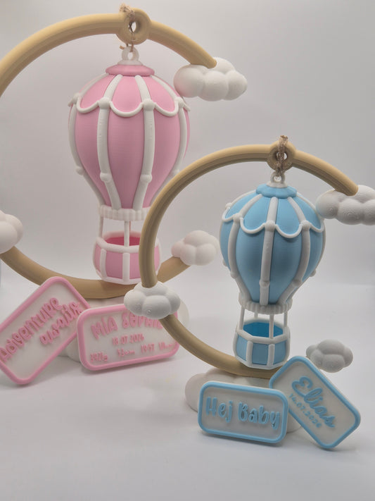 Heißluftballon personalisiert – Geschenk zur Geburt