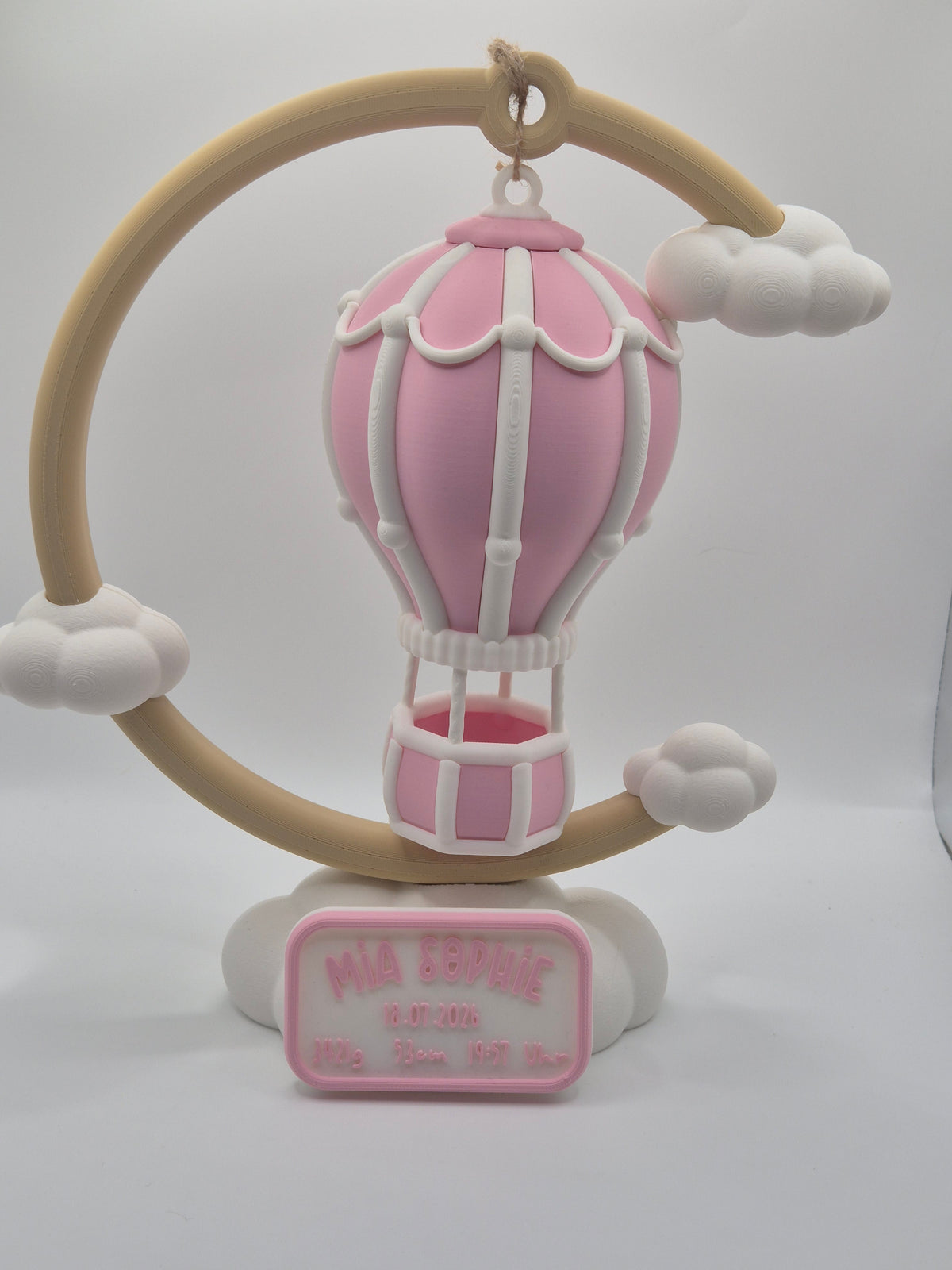 Heißluftballon personalisiert – Geschenk zur Geburt