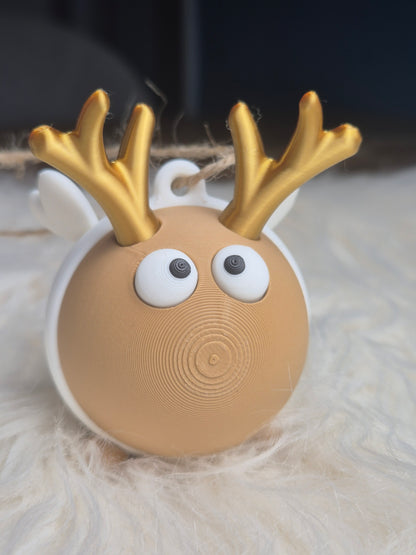 Rentier-Christbaumschmuck Horstie – 3D-gedruckter Weihnachtsanhänger