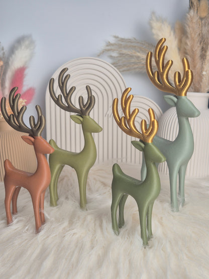 Skandi Hirsch Dekofigur – 3D-gedruckte Herbst- und Weihnachtsdeko in 3 Größen