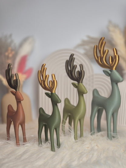 Skandi Hirsch Dekofigur – 3D-gedruckte Herbst- und Weihnachtsdeko in 3 Größen