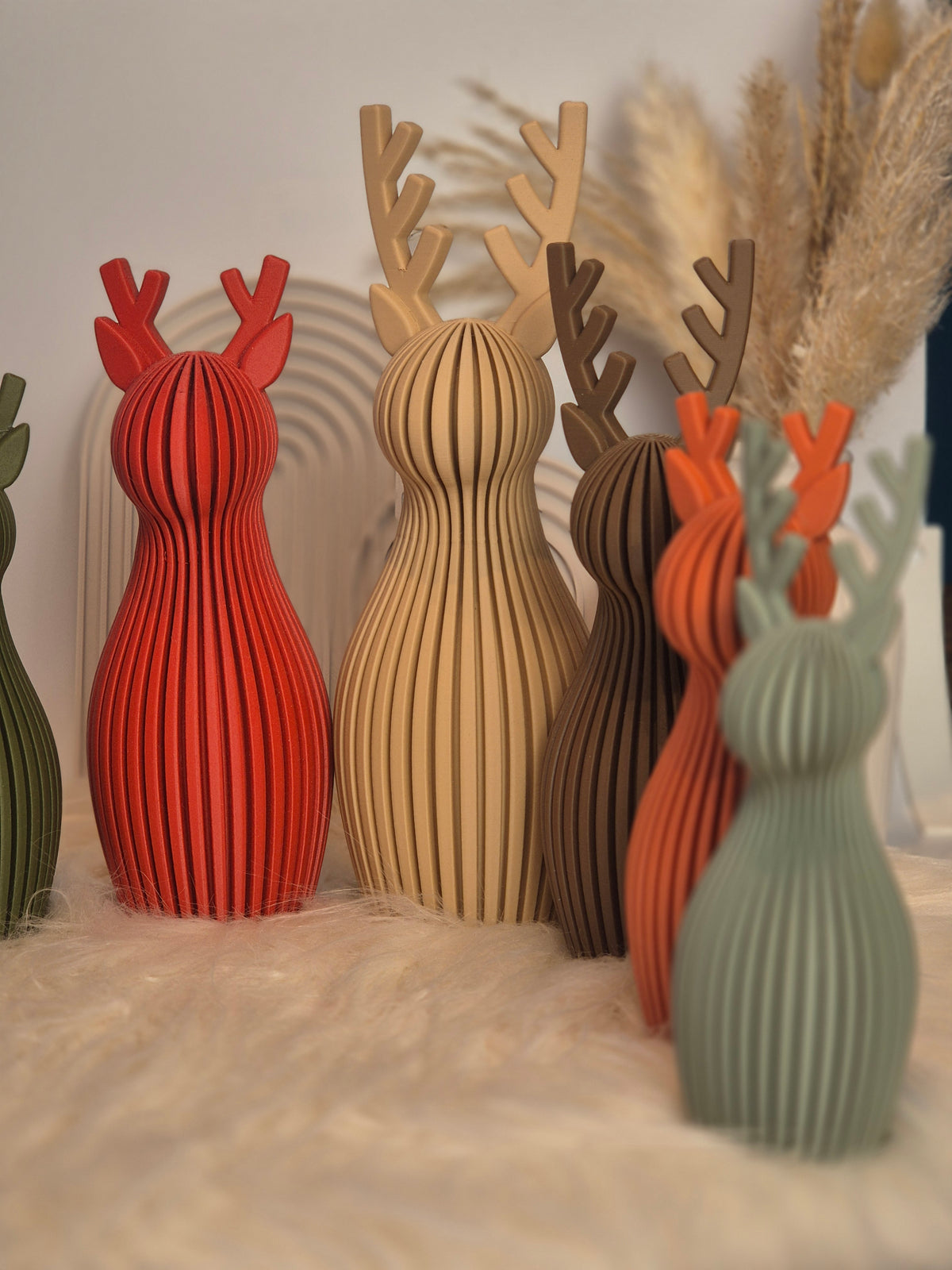Skandi Rentier Dekofigur – 3D-gedruckte Weihnachtsdeko in 3 Größen