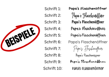 Holz Flaschenöffner mit Gravur & Wunschtext – Personalisiertes Geschenk für jeden Anlass