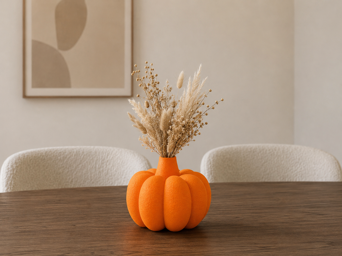 Kürbisvase für Trockenblumen – 3D-gedruckte Herbstdeko
