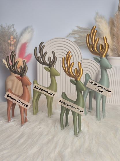 Skandi Hirsch Dekofigur – 3D-gedruckte Herbst- und Weihnachtsdeko in 3 Größen