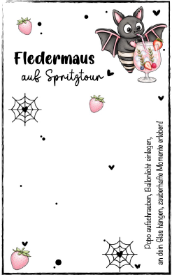 Fledermaus Franky – Leuchtender Glasmarkierer mit LED | 3D Druck | Halloween & Herbst Gastgeschenk