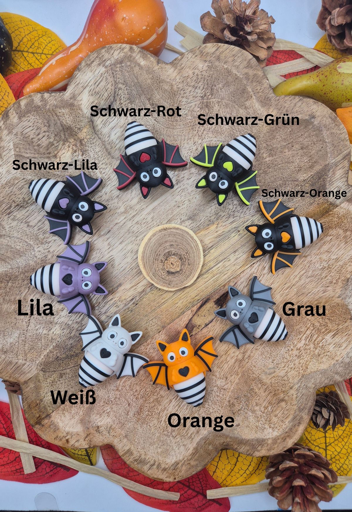 Fledermaus Franky – Leuchtender Glasmarkierer mit LED | 3D Druck | Halloween & Herbst Gastgeschenk
