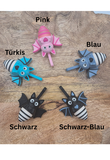 Fledermaus Franky – Leuchtender Glasmarkierer mit LED | 3D Druck | Halloween & Herbst Gastgeschenk