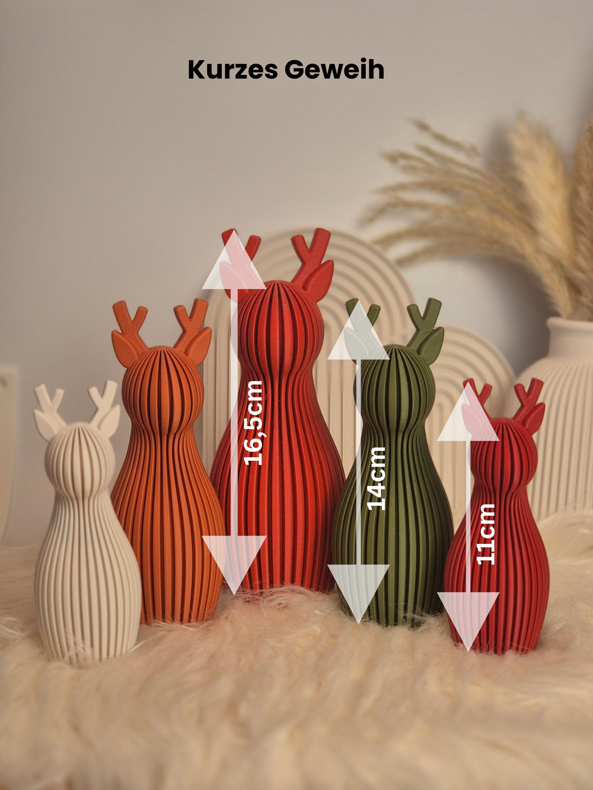 Skandi Rentier Dekofigur – 3D-gedruckte Weihnachtsdeko in 3 Größen