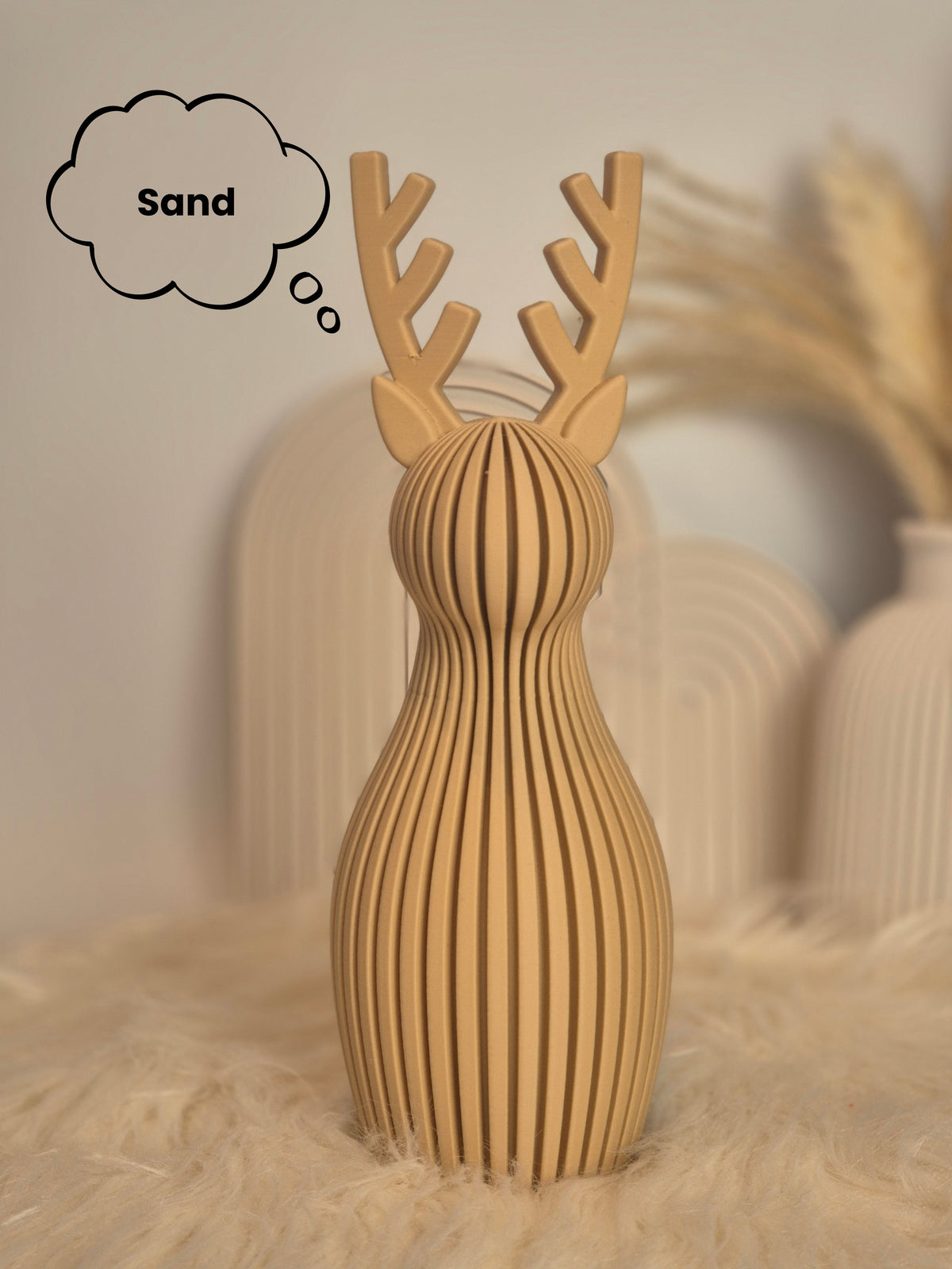 Skandi Rentier Dekofigur – 3D-gedruckte Weihnachtsdeko in 3 Größen