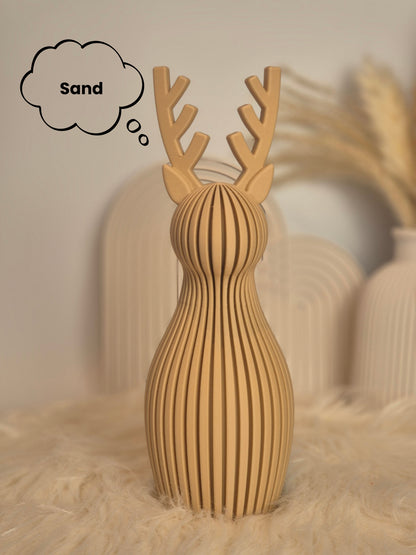 Skandi Rentier Dekofigur – 3D-gedruckte Weihnachtsdeko in 3 Größen