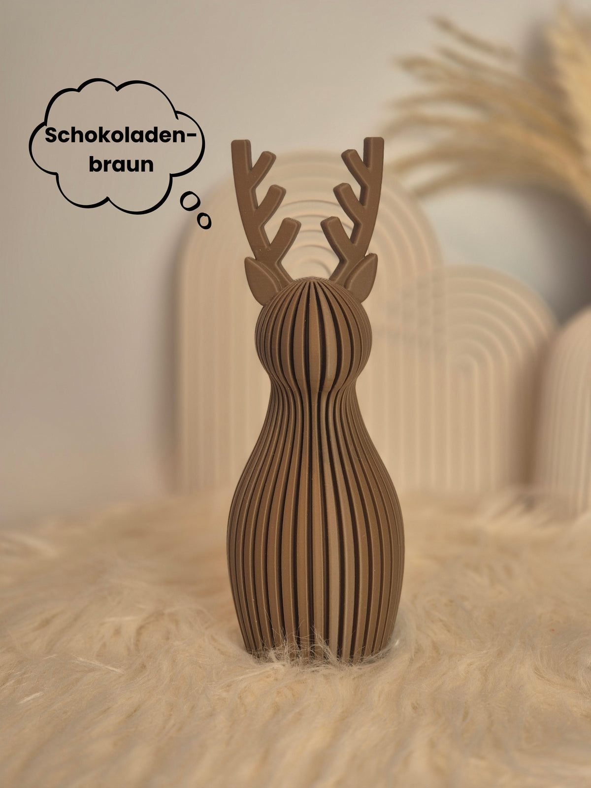 Skandi Rentier Dekofigur – 3D-gedruckte Weihnachtsdeko in 3 Größen