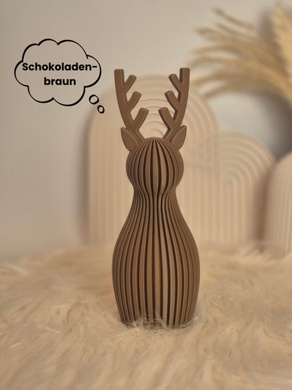 Skandi Rentier Dekofigur – 3D-gedruckte Weihnachtsdeko in 3 Größen