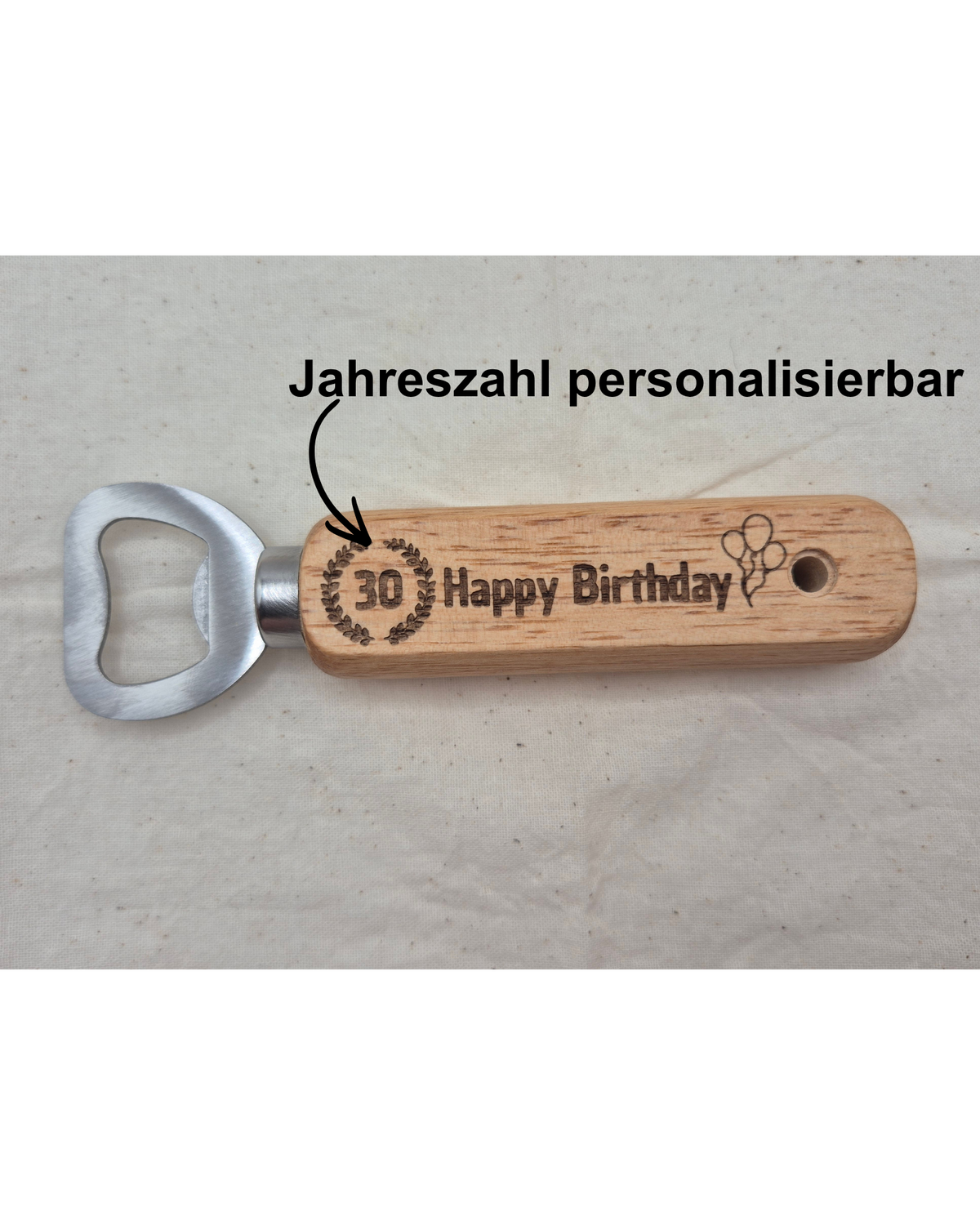 Holz Flaschenöffner mit Gravur & Wunschtext – Personalisiertes Geschenk für jeden Anlass