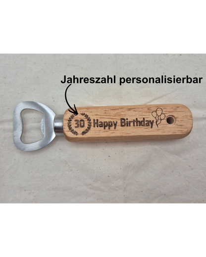 Holz Flaschenöffner mit Gravur & Wunschtext – Personalisiertes Geschenk für jeden Anlass