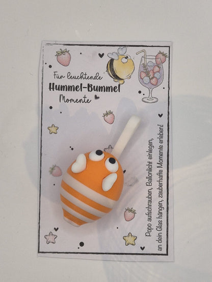 Hummel Horstie Glasmarkierer mit LED | 3D Druck | Gastgeschenk Mädelsabend