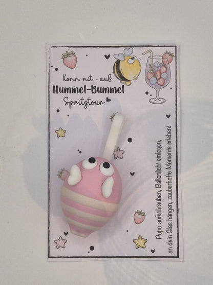Hummel Horstie Glasmarkierer mit LED | 3D Druck | Gastgeschenk Mädelsabend